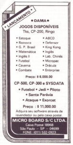 Propaganda Micro Board - Micro Mundo 19 - 1984