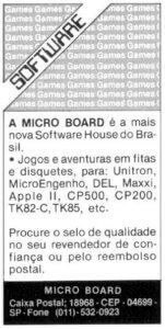 Propaganda Micro Board - Micro Sistemas 21 - 1983