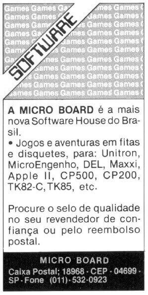 Propaganda Micro Board - Micro Sistemas 21 - 1983