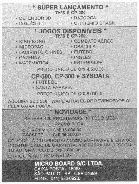 Propaganda Micro Board - Micro Sistemas 24 - 1983