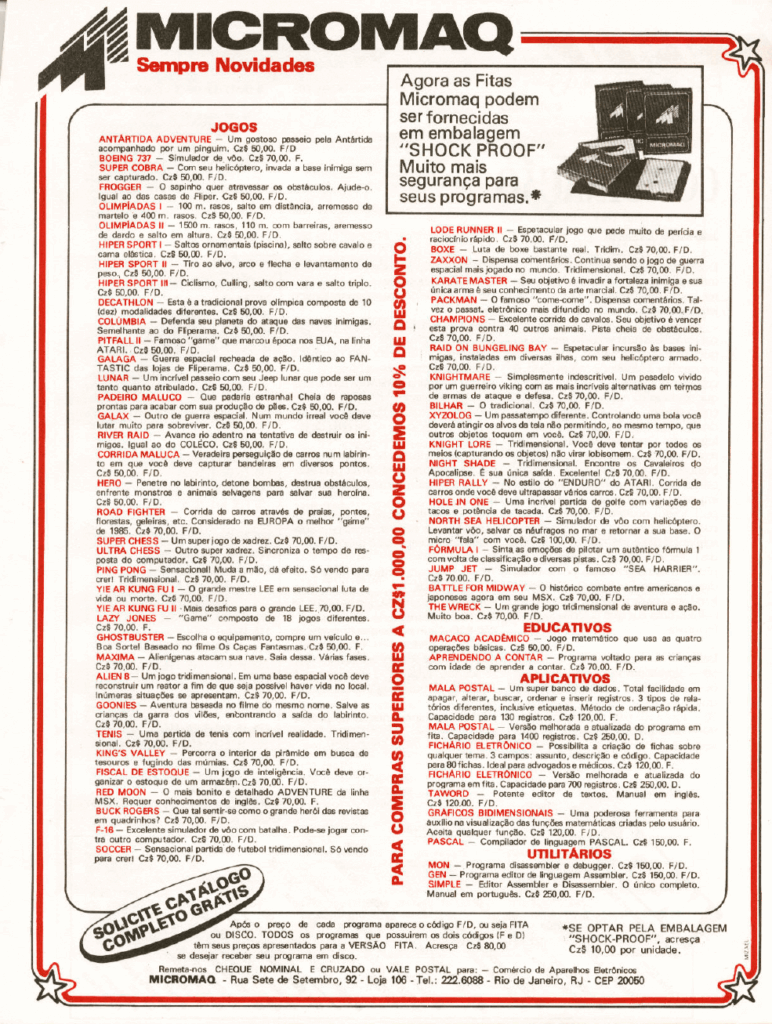Propaganda Micromaq - MSX Micro 06 - 1986