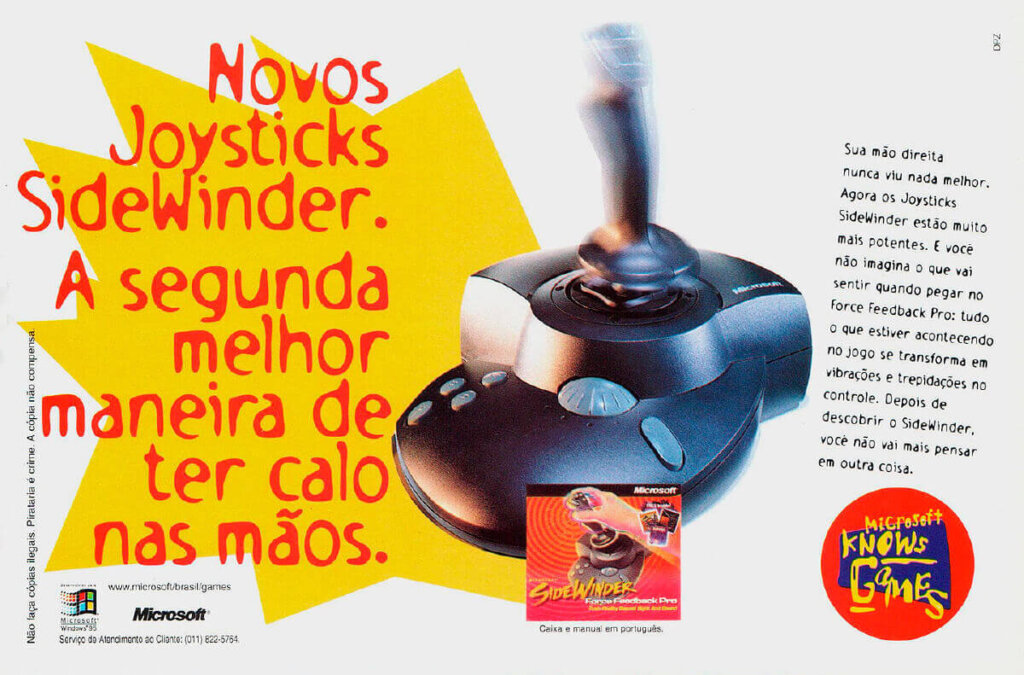 Propaganda Microsoft Games - Ação Games 122 - 1997
