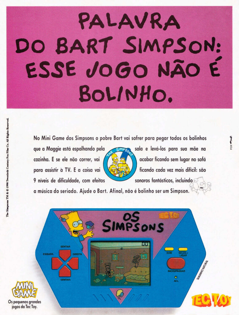 Propaganda Mini Game dos Simpsons - SuperGame 17 - 1992
