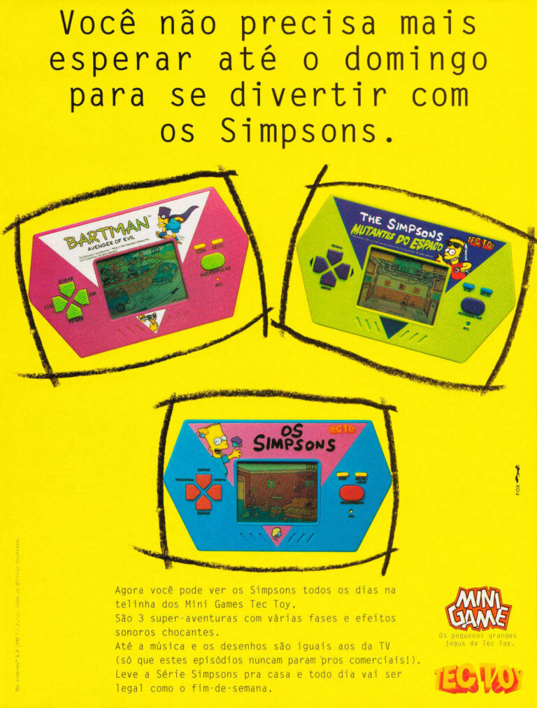 Propaganda Mini Game dos Simpsons - SuperGame 27 - 1993