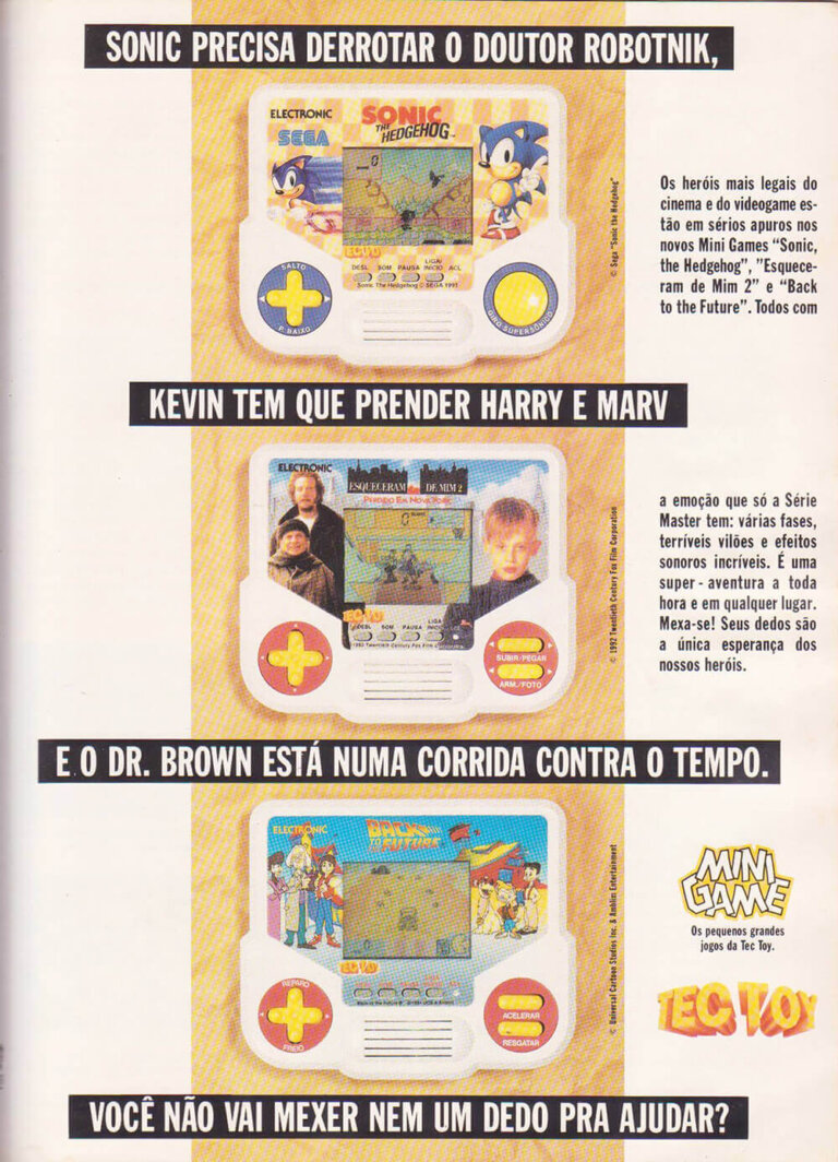 Propaganda Mini Games Tec Toy - Ação Games 24 - 1992