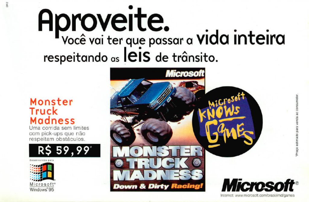 Propaganda Monster Truck Madness - Ação Games 110 - 1996
