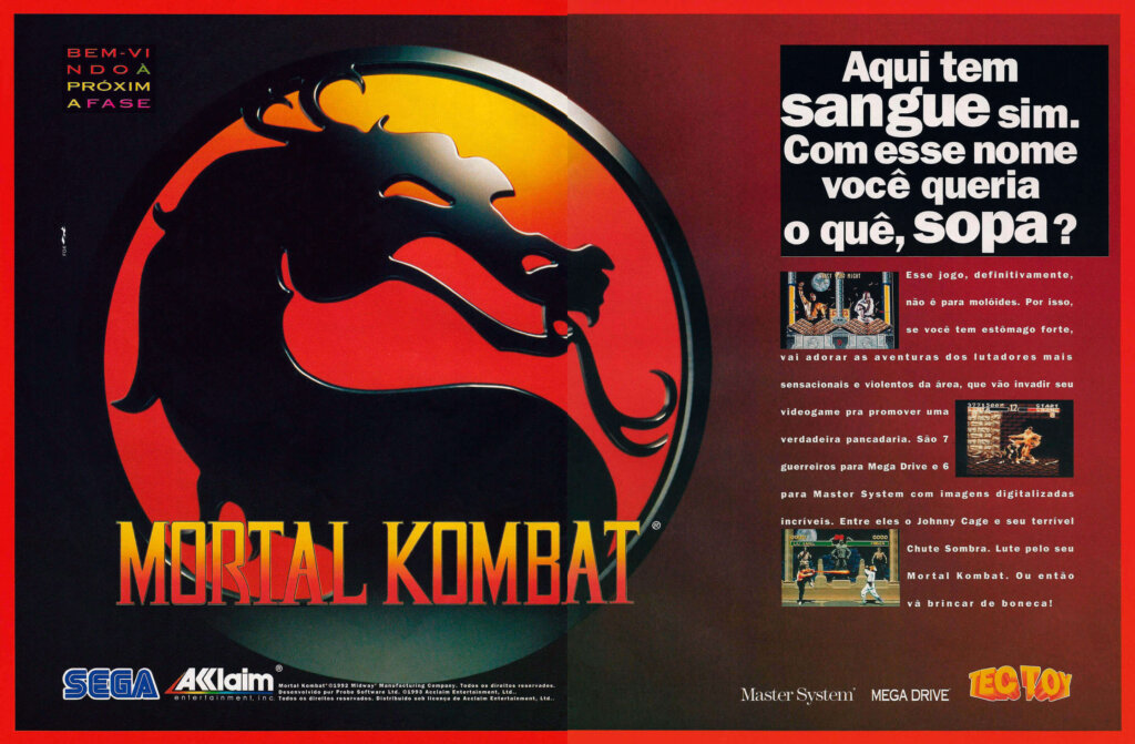 Propaganda Mortal Kombat - Ação Games 56 - 1994