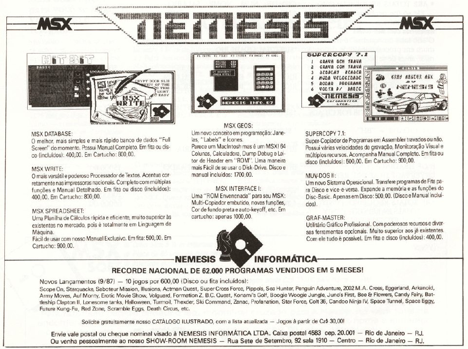 Propaganda Nemesis - MSX Micro 12 - 1987