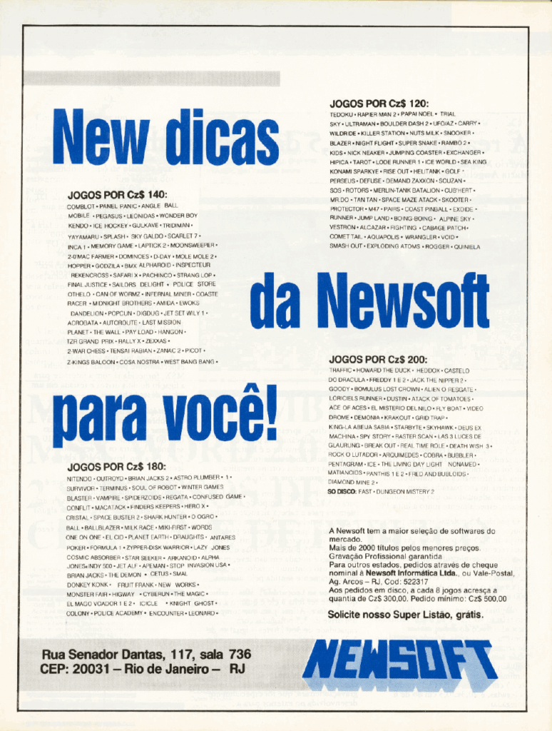 Propaganda Newsoft - MSX Micro 15 - 1988