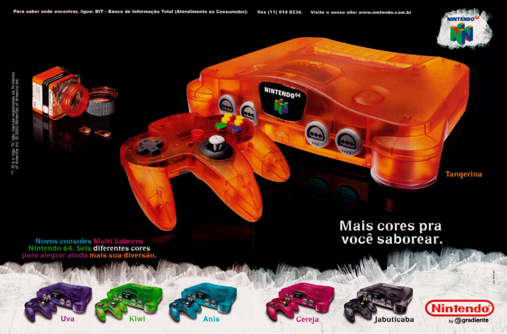 Propaganda Nintendo 64 Cores - Nintendo World 20 - 2000