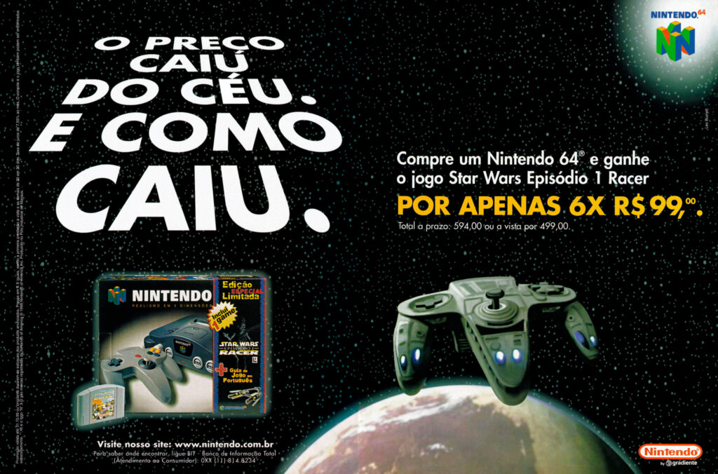 Propaganda Nintendo 64 + Star Wars Episódio 1 Racer - Nintendo World 14 - 1999