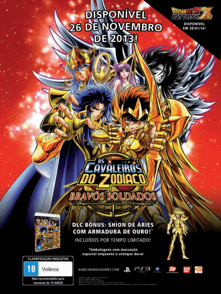 Propaganda Os Cavaleiros do Zódiaco Bravos Soldados - PlayStation 183 - 2013
