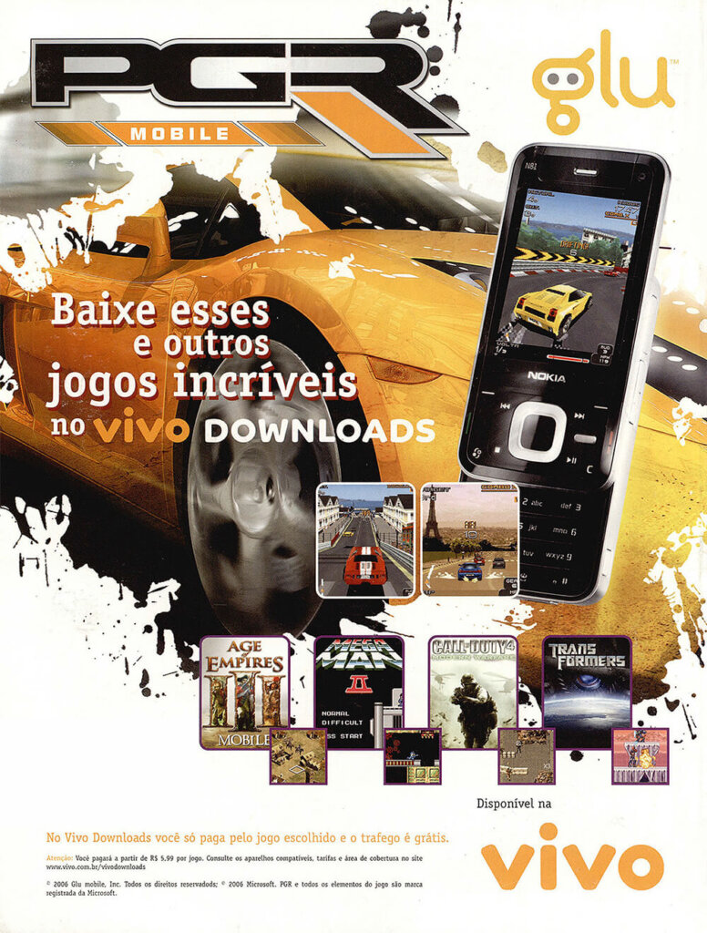 Propaganda PGR Mobile (Glu) - NGamer Brasil 09 - 2008