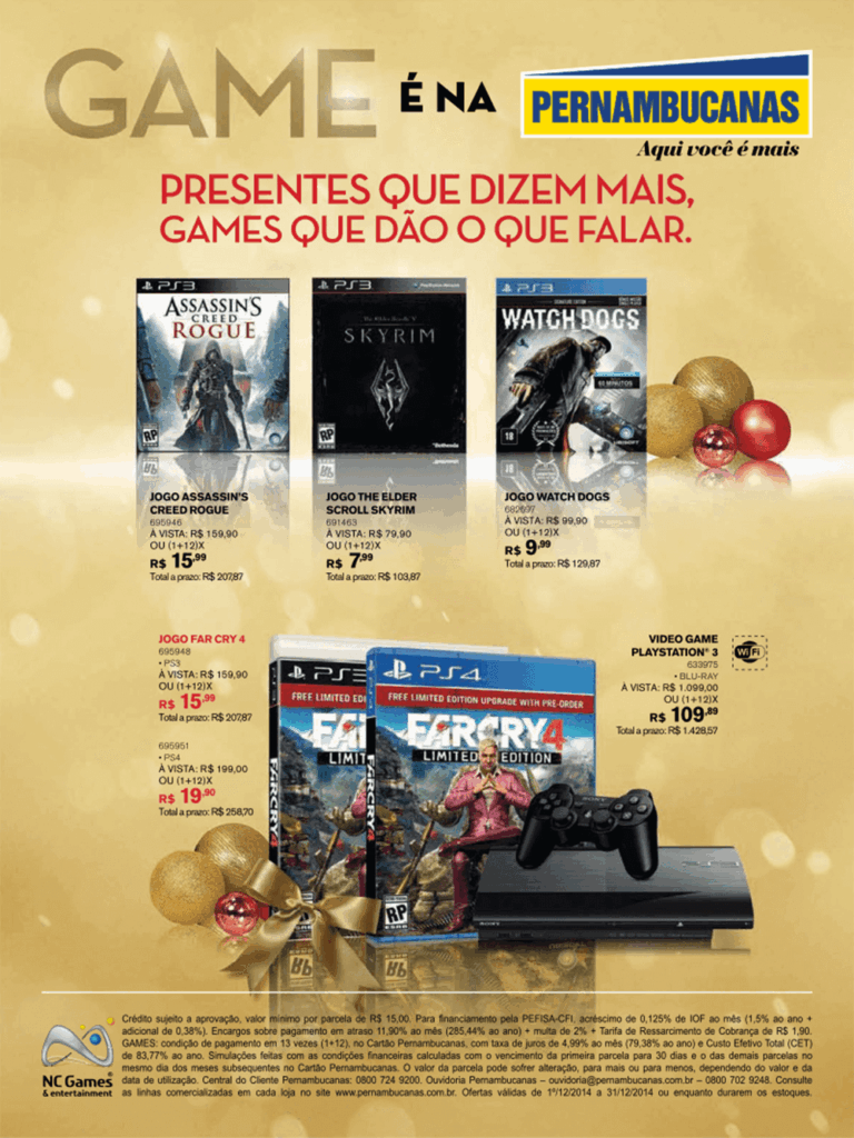 Propaganda Pernambucanas - Revista PlayStation 199 - 2014
