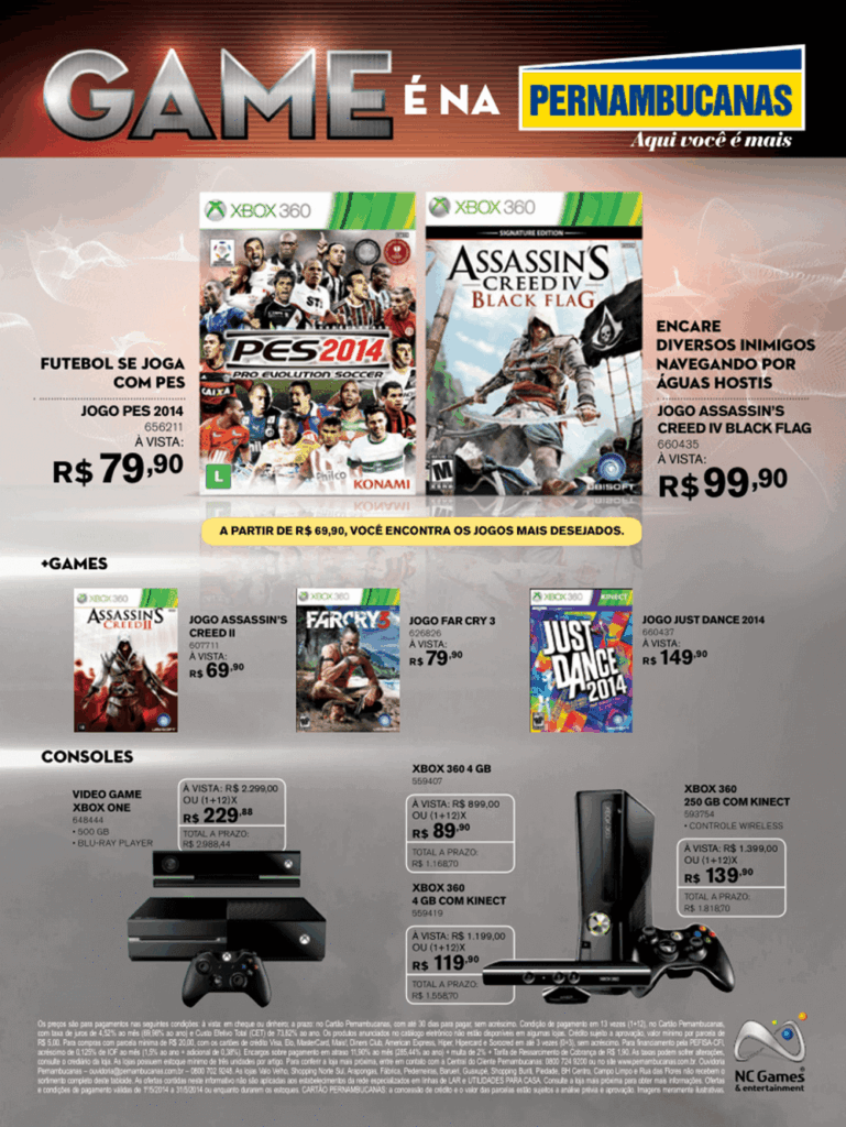 Propaganda Pernambucanas - Revista Oficial Xbox 93 - 2014
