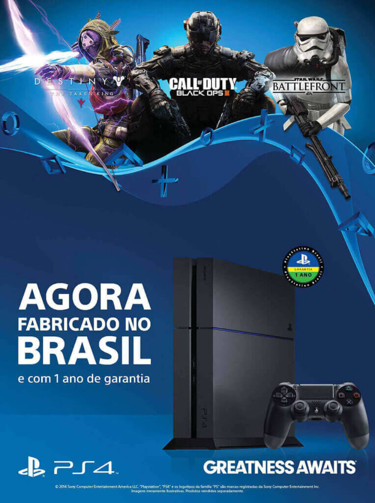 Propaganda PlayStation 4 Brasileiro - Revista PlayStation 211 - 2015