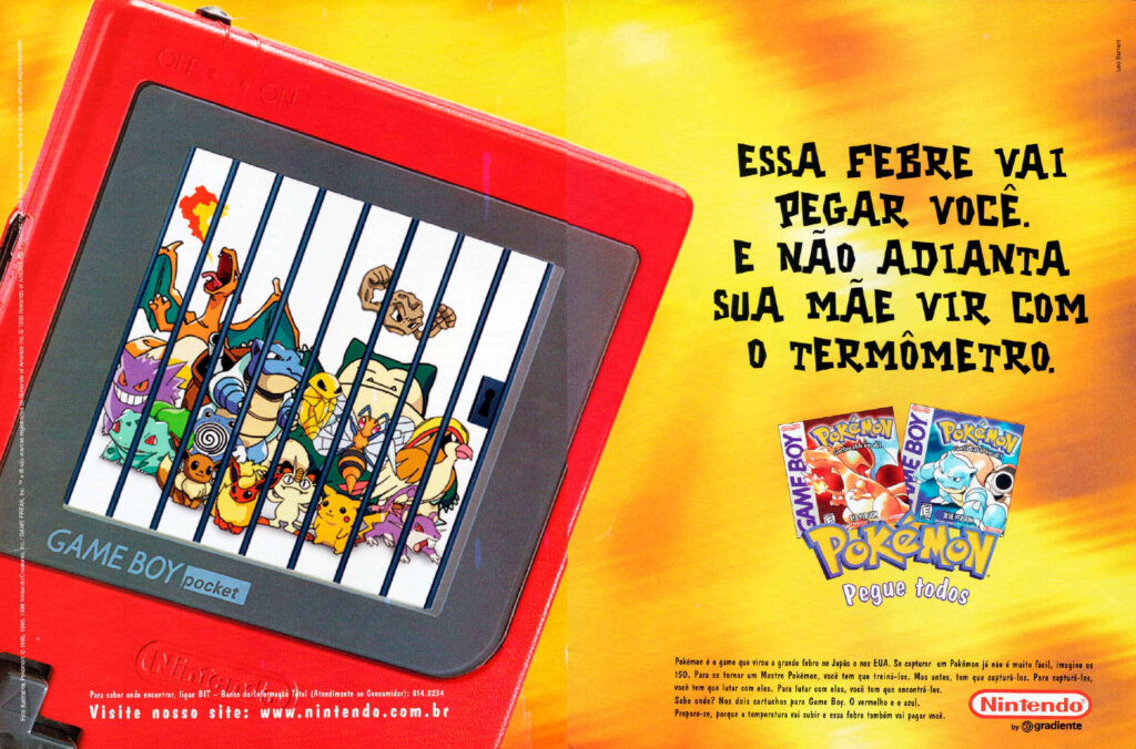 Propaganda Pokémon Vermelho e Azul - Nintendo World 10 - 1999