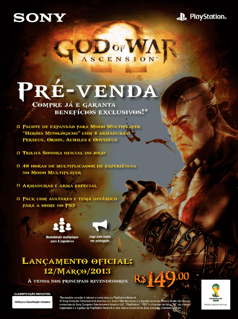 Propaganda Pré-Venda God of War Ascension - Revista PlayStation 171 - 2013