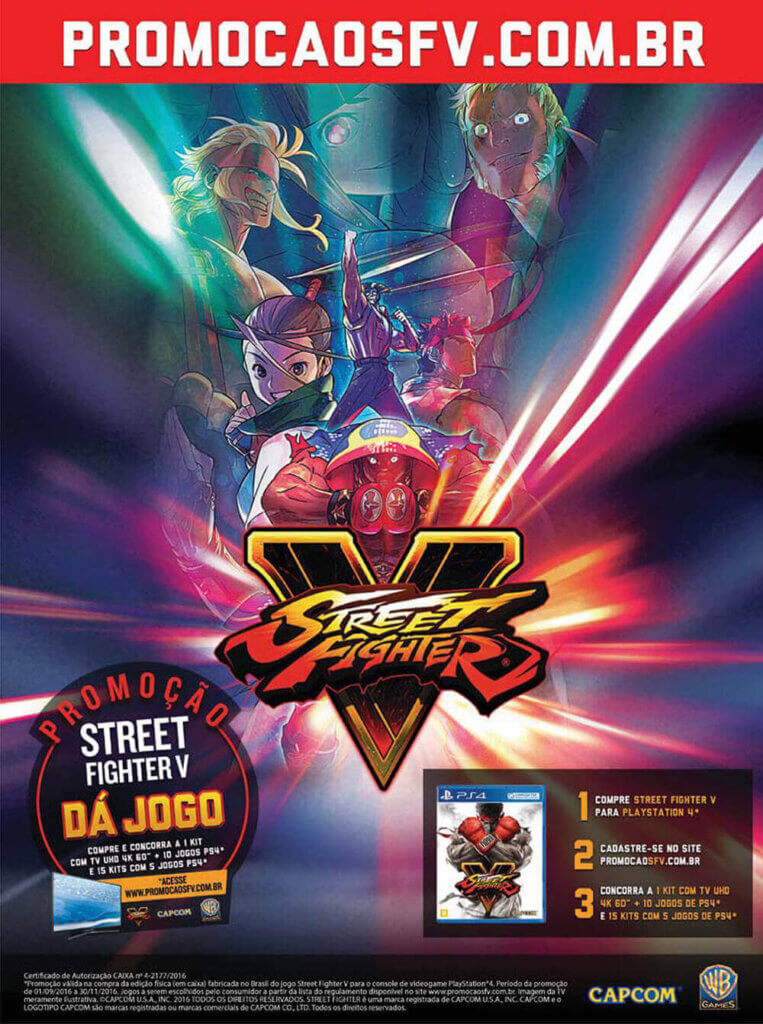Propaganda Promoção Street Fighter V - Revista PlayStation 224 - 2016