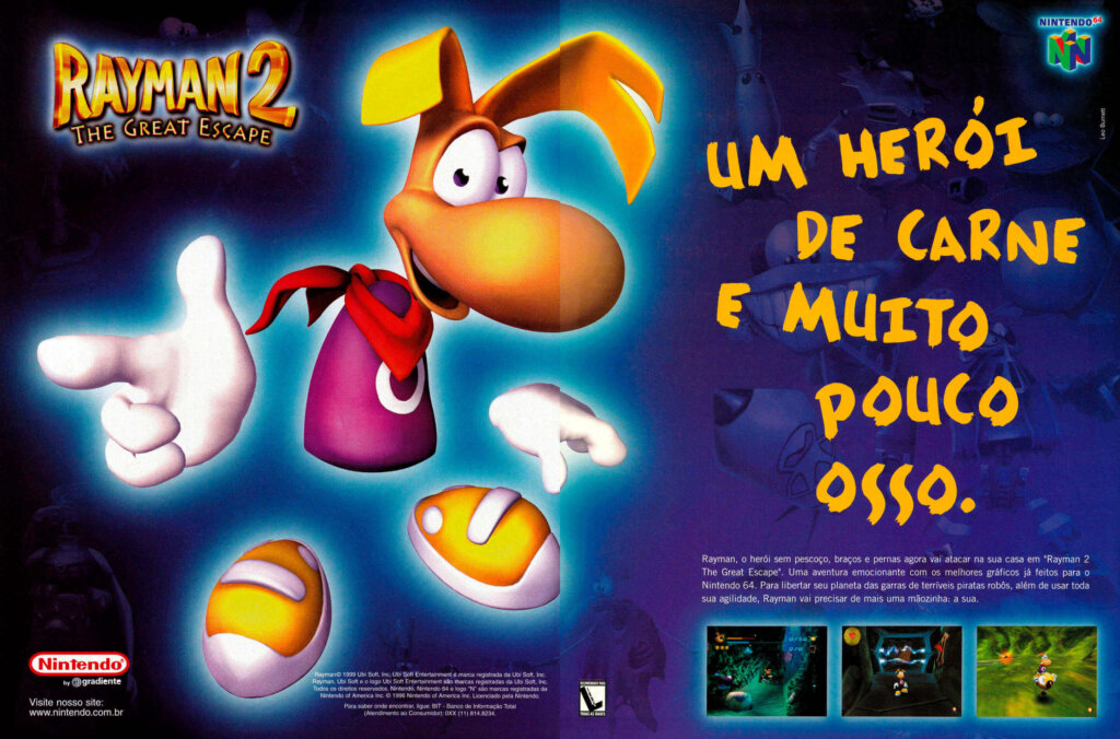 Propaganda Rayman 2 - Nintendo World 18 - 2000