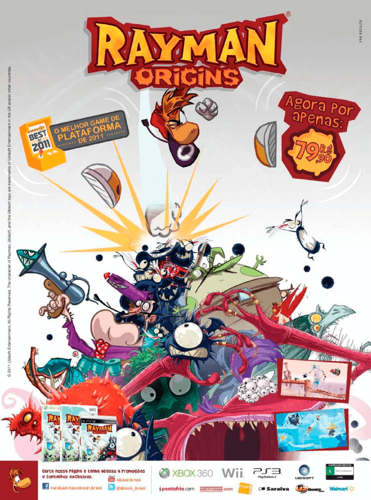 Propaganda Rayman Origins - Revista PlayStation 163 - 2012