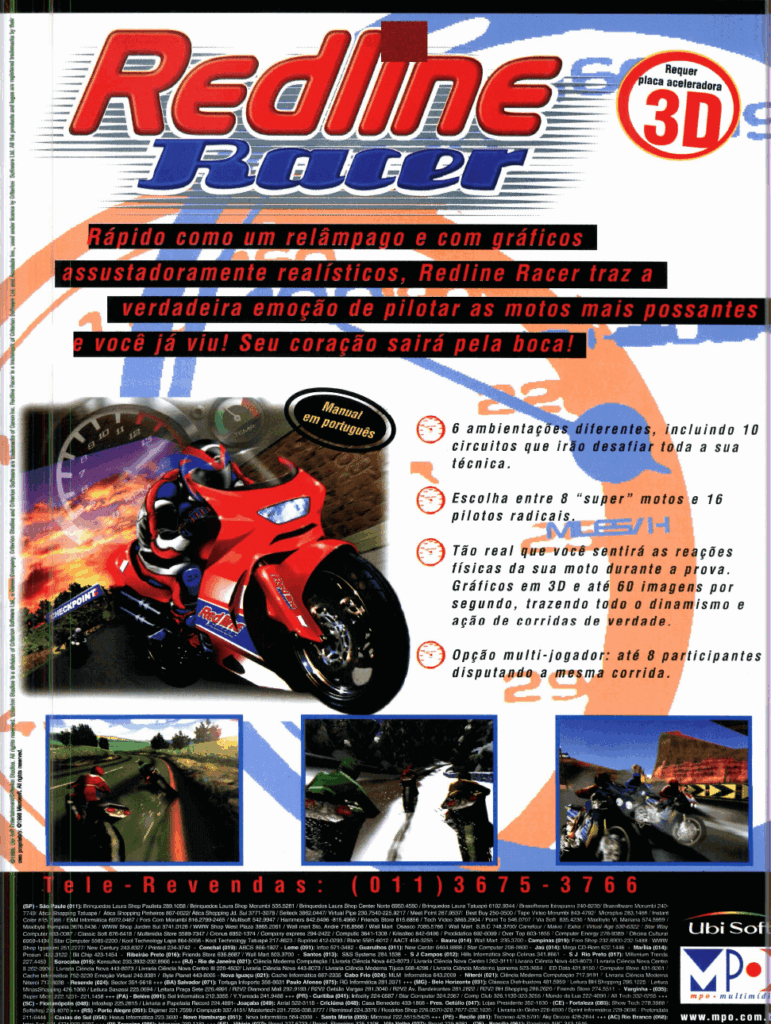 Propaganda Redline Racer - Revista do CD-Rom 37 - 1998