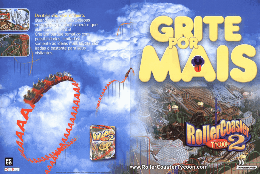 Propaganda RollerCoaster Tycoon 2 - EGM Brasil 08 - 2002
