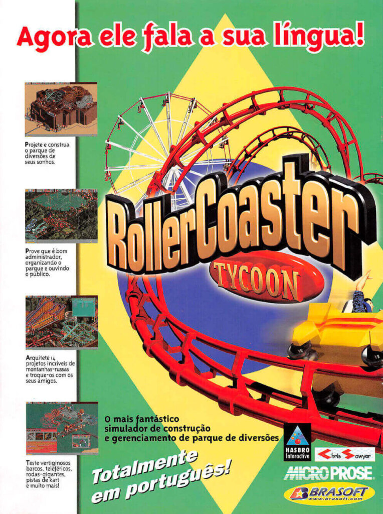 Propaganda RollerCoaster Tycoon - Senha PC 10 - 2000