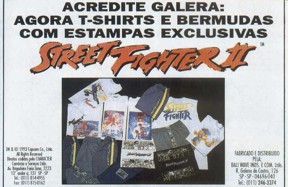 Propaganda Roupas Street Fighter II - VideoGame 33 - 1993