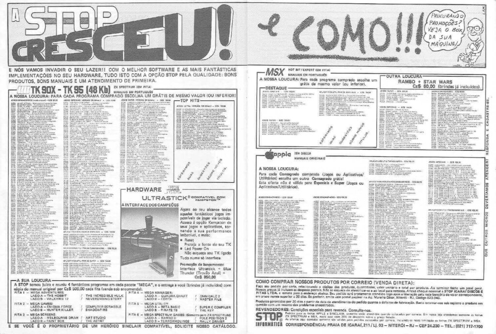 Propaganda STOP Informática - Micro Sistemas 63 - 1986