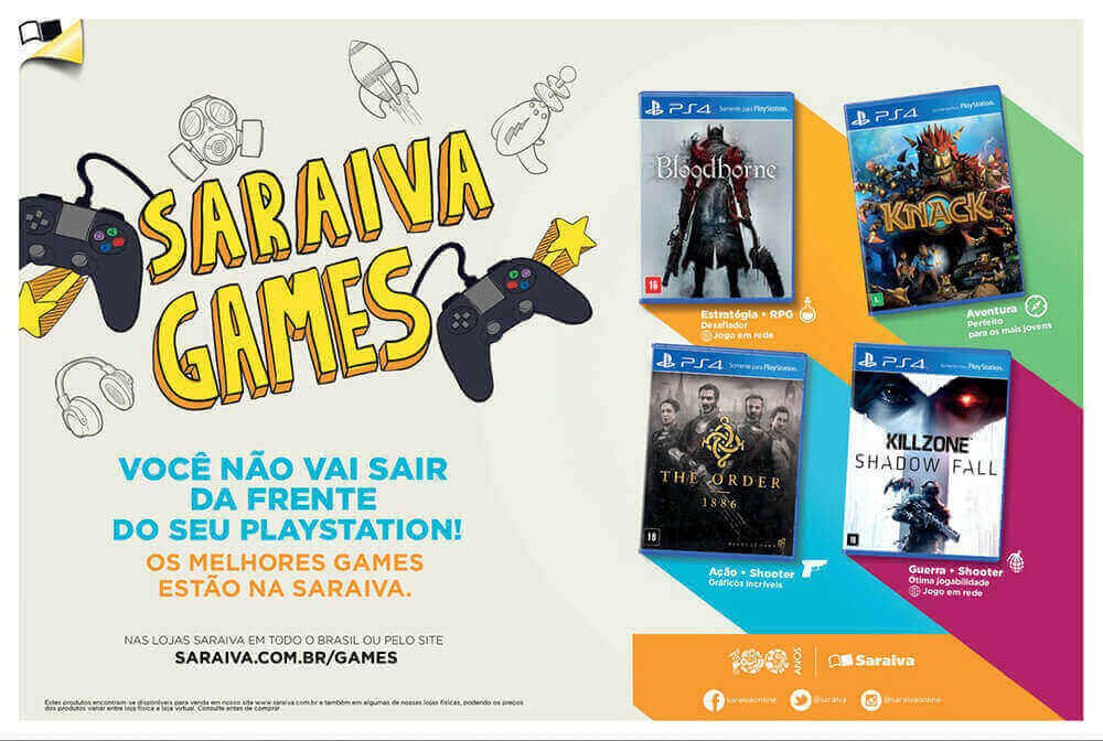 Propaganda Saraiva Games - Revista PlayStation 205 - 2015