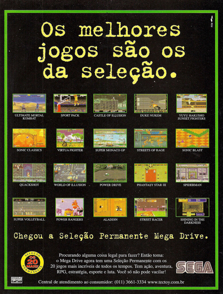 Propaganda Seleção Permanente Mega Drive - Gamers 41 - 1999