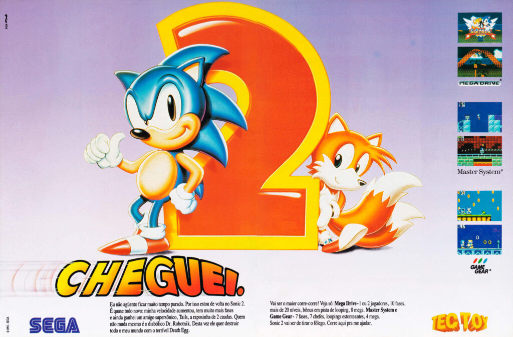 Propaganda Sonic 2 - Ação Games 24 - 1992