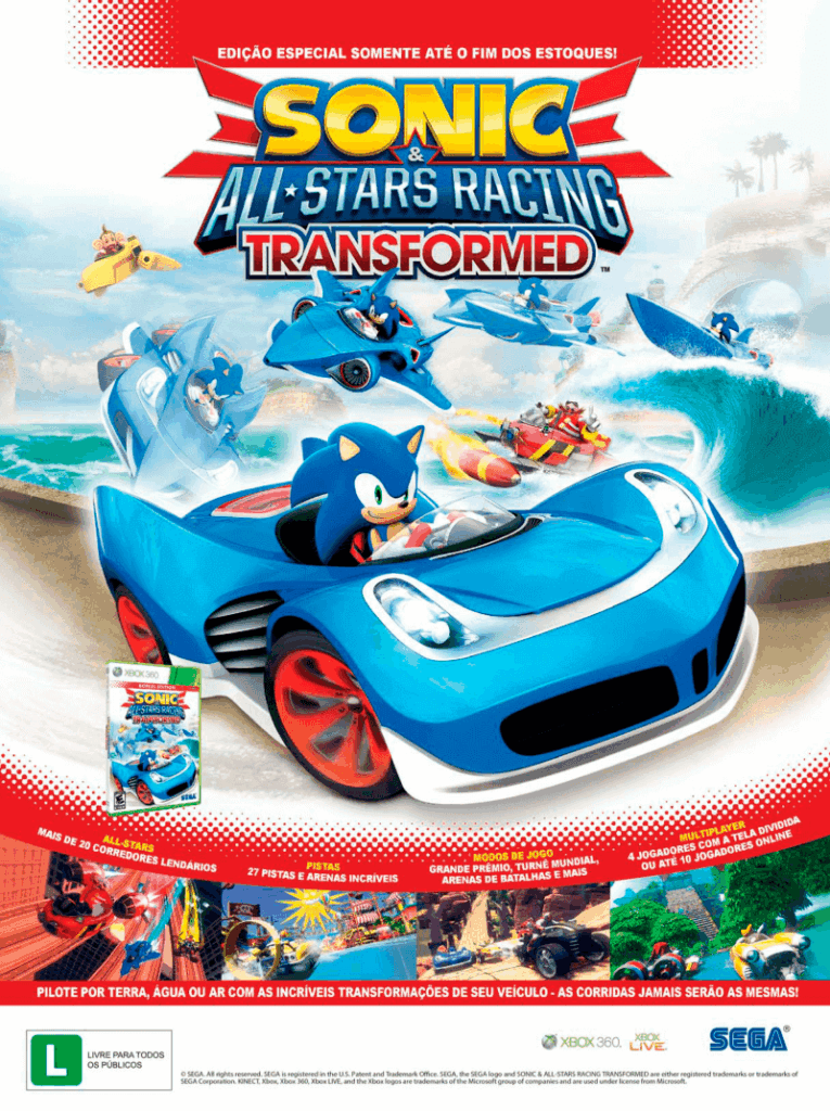 Propaganda Sonic & All-Star Racing Transformed - Xbox 360 73 - 2012