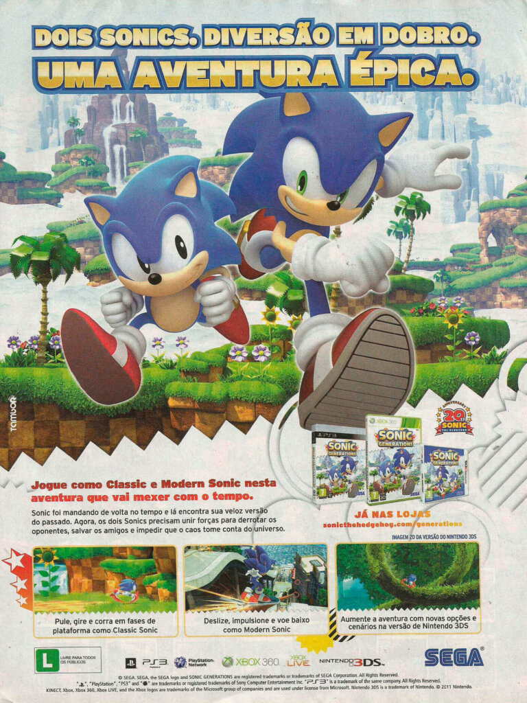 Propaganda Sonic Generations - Revista Recreio 615 - 2011