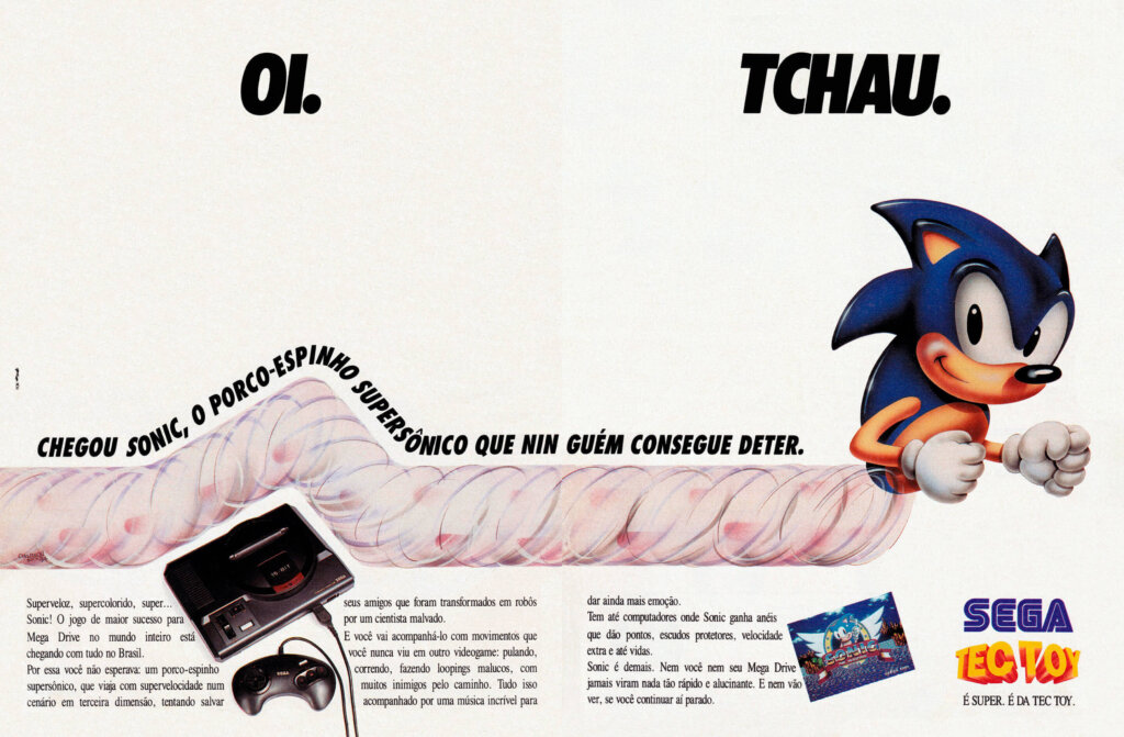 Propaganda Sonic The Hedgehog - Ação Games 08 - 1991