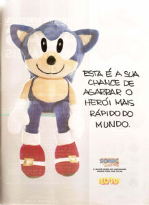 Propaganda Sonic pelúcia - Ação Games 42 - 1993