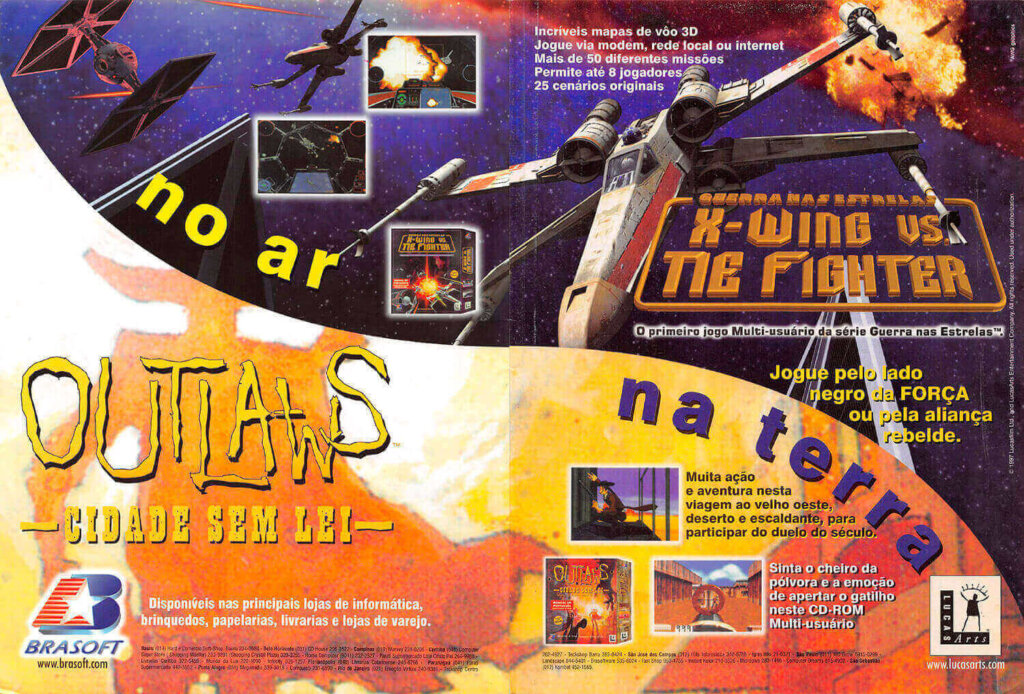 Propaganda Star Wars X-Wing vs TIE Fighter e Outlaws - PC Multimídia 08 - 1997