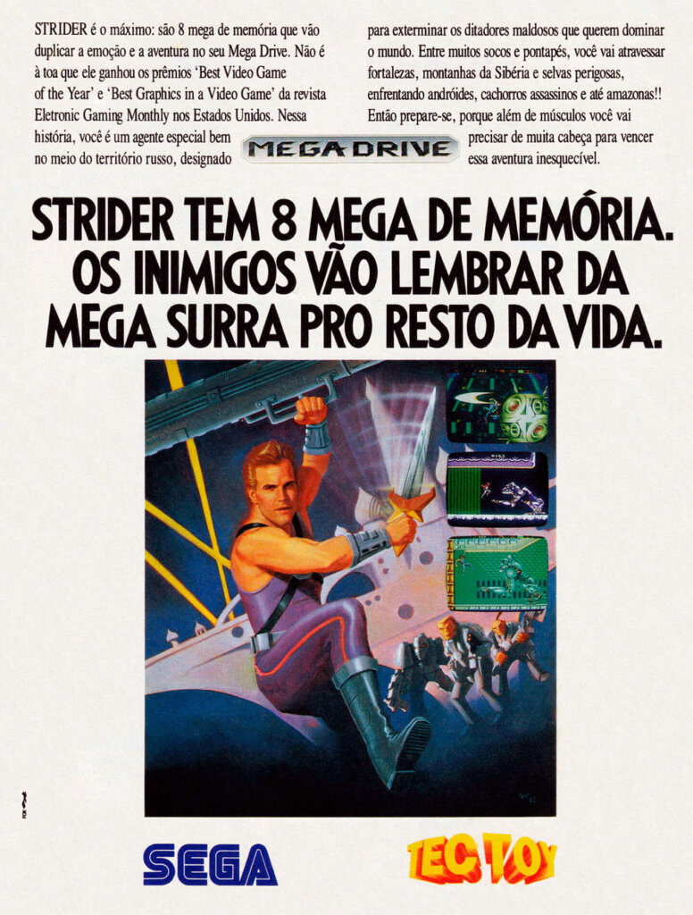 Propaganda Strider - Ação Games 08 - 1991