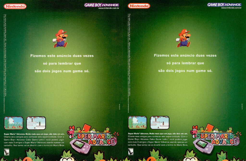 Propaganda Super Mario Advance - Nintendo World 36 - 2001