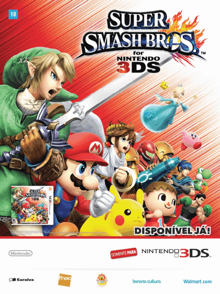 Propaganda Super Smash Bros 3DS - Nintendo World 186 - 2014