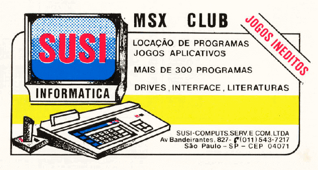 Propaganda Susi Informática - MSX Micro 11 - 1987