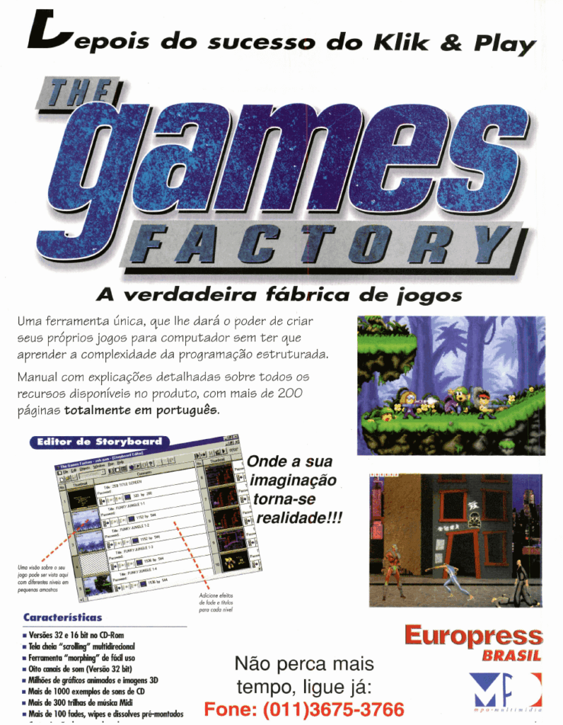 Propaganda The Games Factory - Revista do CD-Rom 28 - 1997