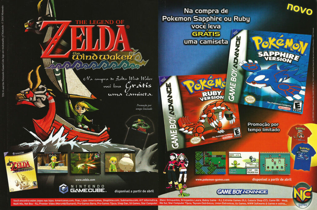 Propaganda The Legend of Zelda: The Windmaker e Pokémon Sapphire e Ruby - EGM Brasil 12 - 2003