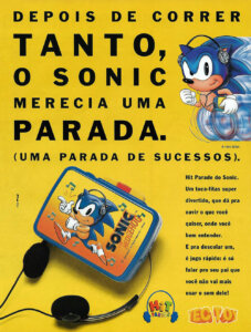 Propaganda Toca Fitas Sonic - Ação Games 67 - 1994