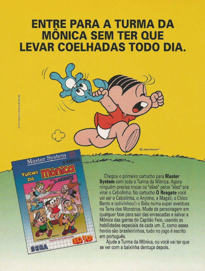 Propaganda Turma da Mônica em O Resgate - Ação Games 48 - 1993