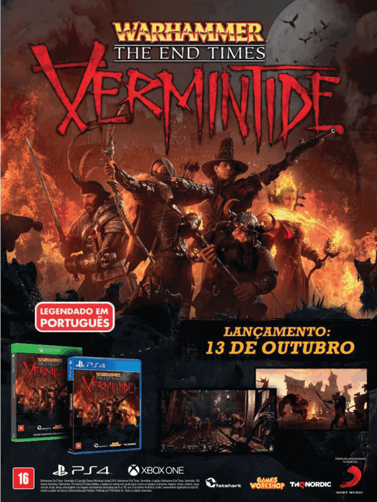 Propaganda Warhammer The End Times - Vermintide - Revista Oficial Xbox 125 - 2016