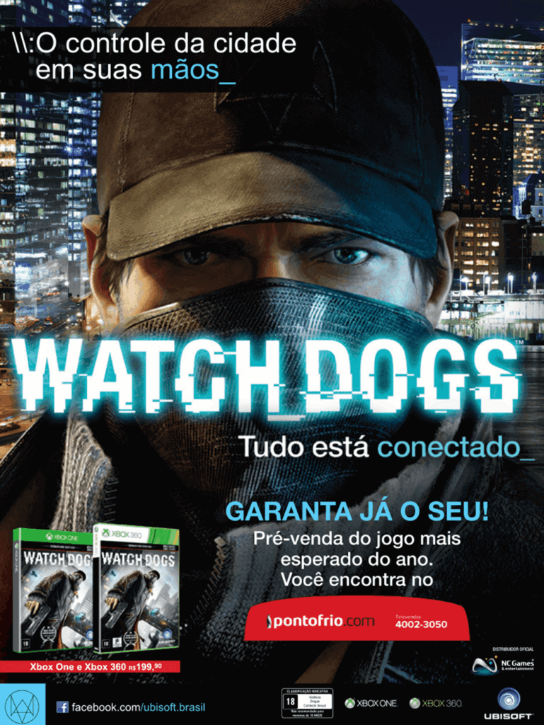 Propaganda Watch Dogs (Pontofrio.com) - Revista Oficial Xbox 93 - 2014