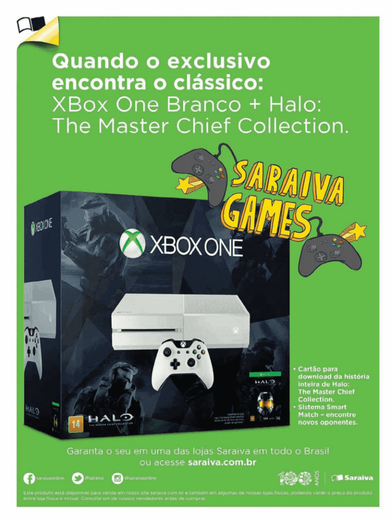 Propaganda Xbox One Branco + Halo (Saraiva) - EGW 162 - 2015