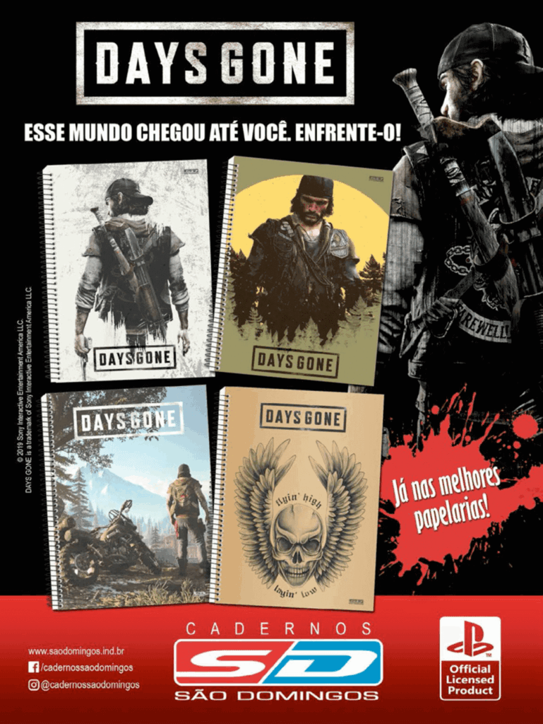 Propaganda Cadernos Days Gone (São Domingos) - PlayStation 254 - 2019